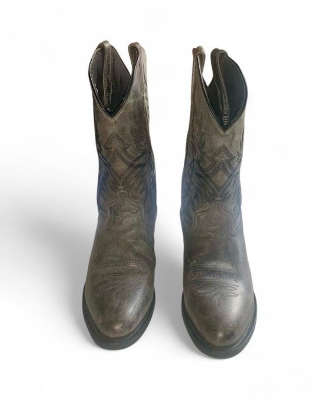 Laredo men Harding gray cowboy boots embroidered size 12 leather